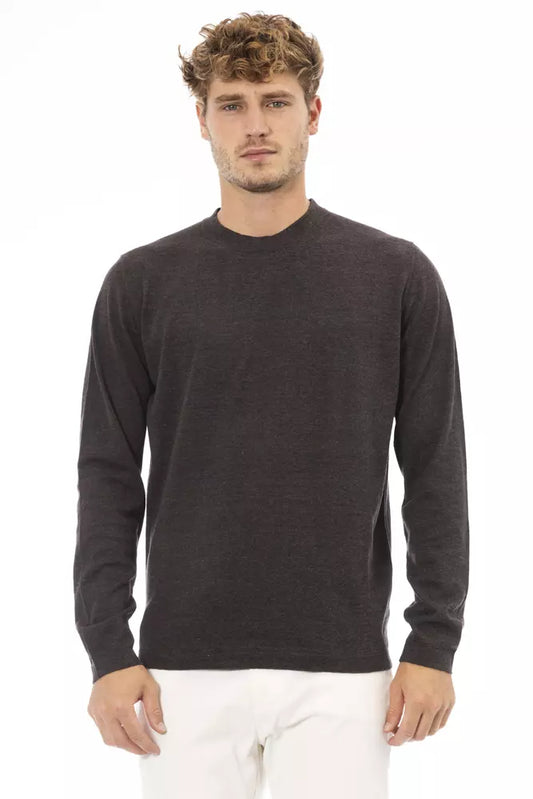 Alpha Studio Brauner Baumwollpullover für Herren