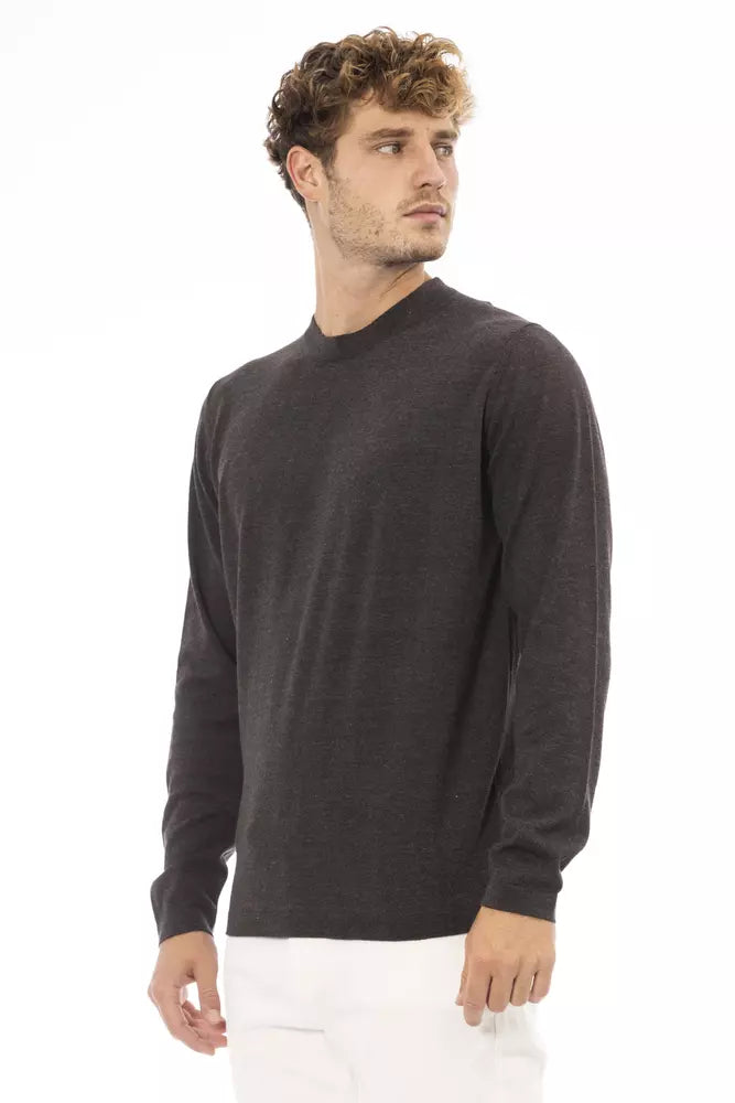 Alpha Studio Brauner Baumwollpullover für Herren