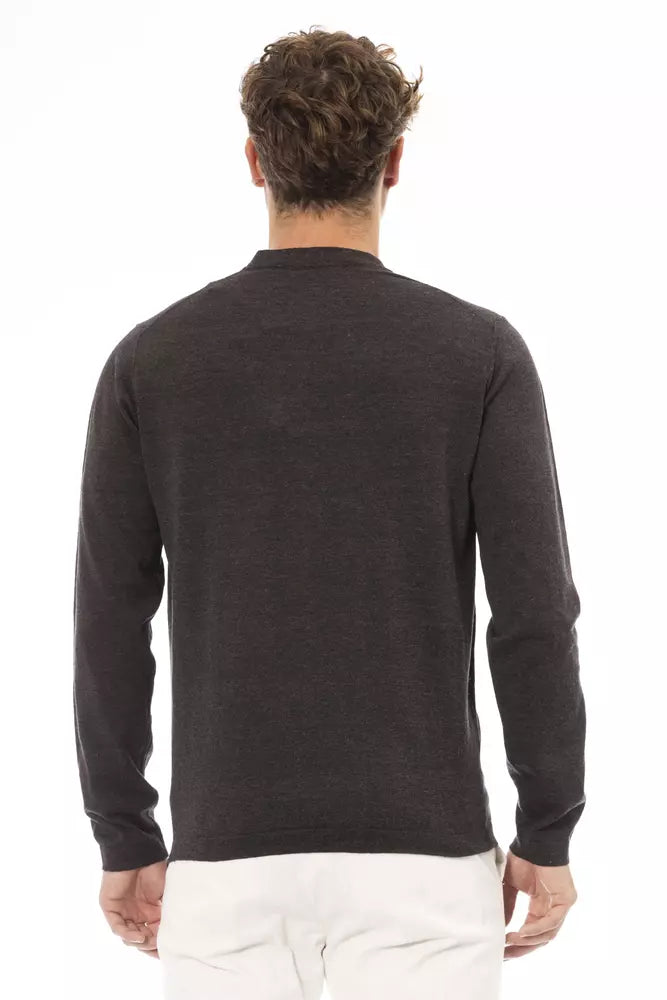 Alpha Studio Brauner Baumwollpullover für Herren