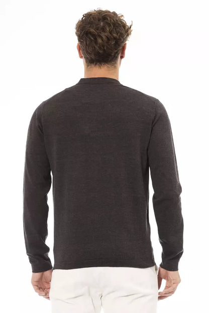 Alpha Studio Brauner Baumwollpullover für Herren