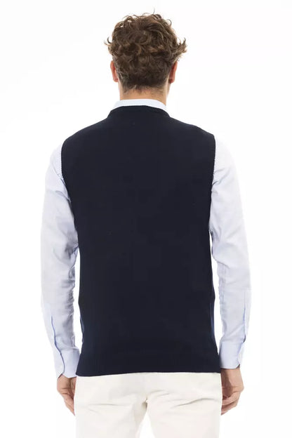 Alpha Studio Blaue Viskose Herrenjacke