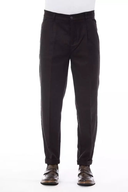 Alpha Studio Braune Wollhose für Herren
