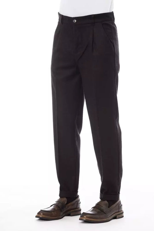 Alpha Studio Braune Wollhose für Herren
