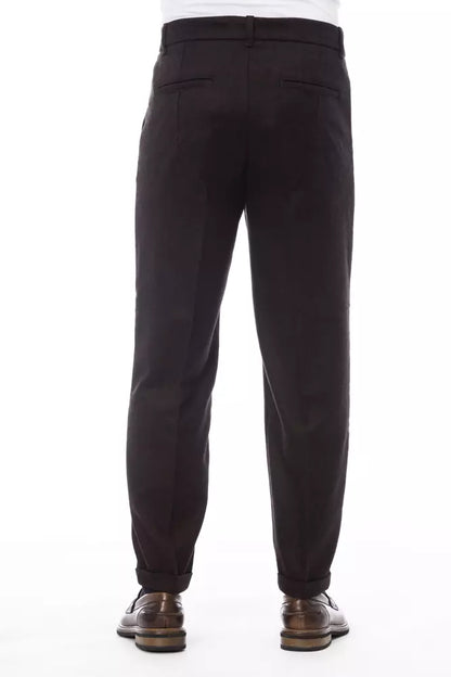 Alpha Studio Braune Wollhose für Herren