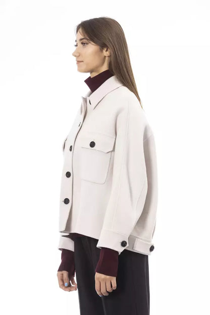 Alpha Studio Elegante weiße Blazerjacke aus Wolle