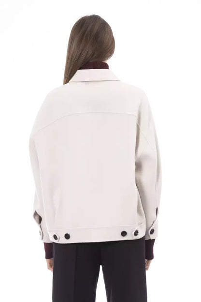 Alpha Studio Elegante weiße Blazerjacke aus Wolle