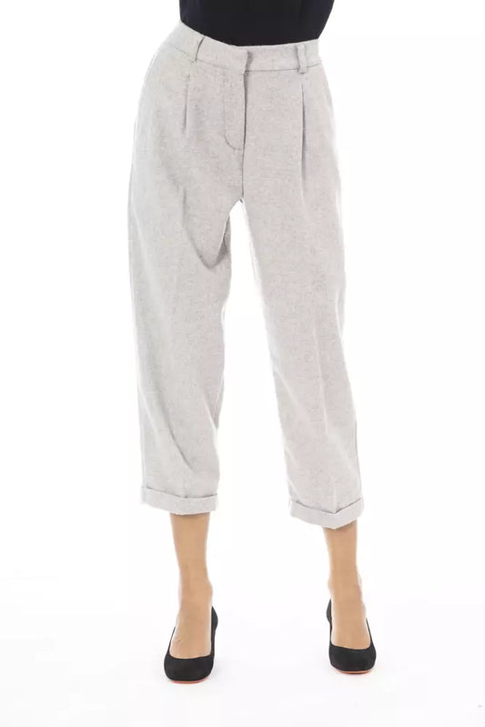 Alpha Studio Graue Wollhose für Damen