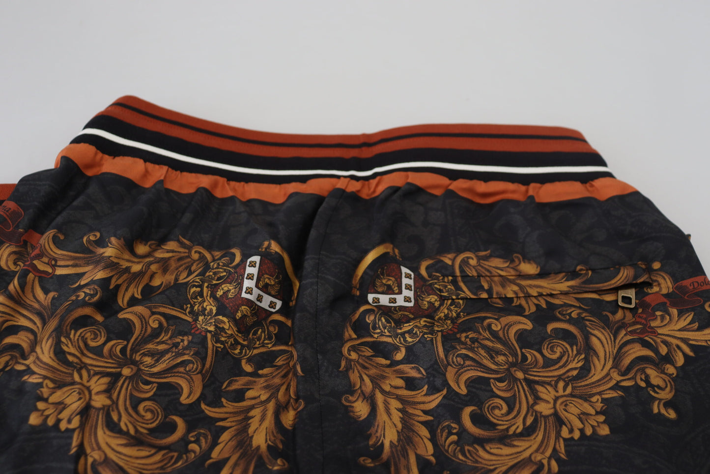 Dolce &amp; Gabbana Graue Seidenhose mit Barockkrone, Sporthose