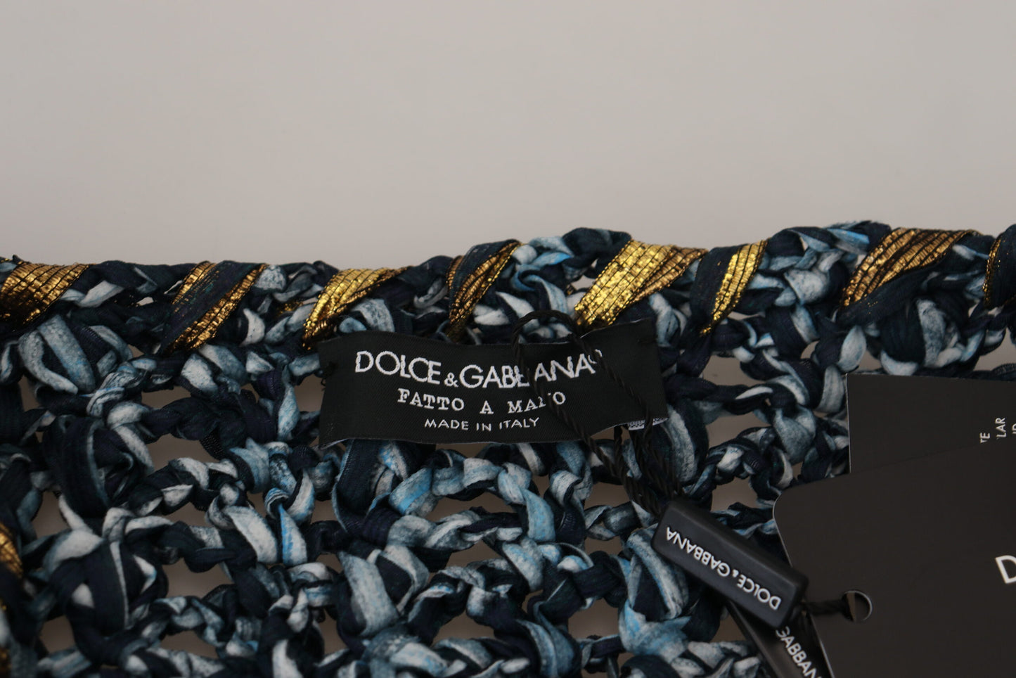 Dolce &amp; Gabbana Blue Button Cardigan Fatto A Mano Pullover