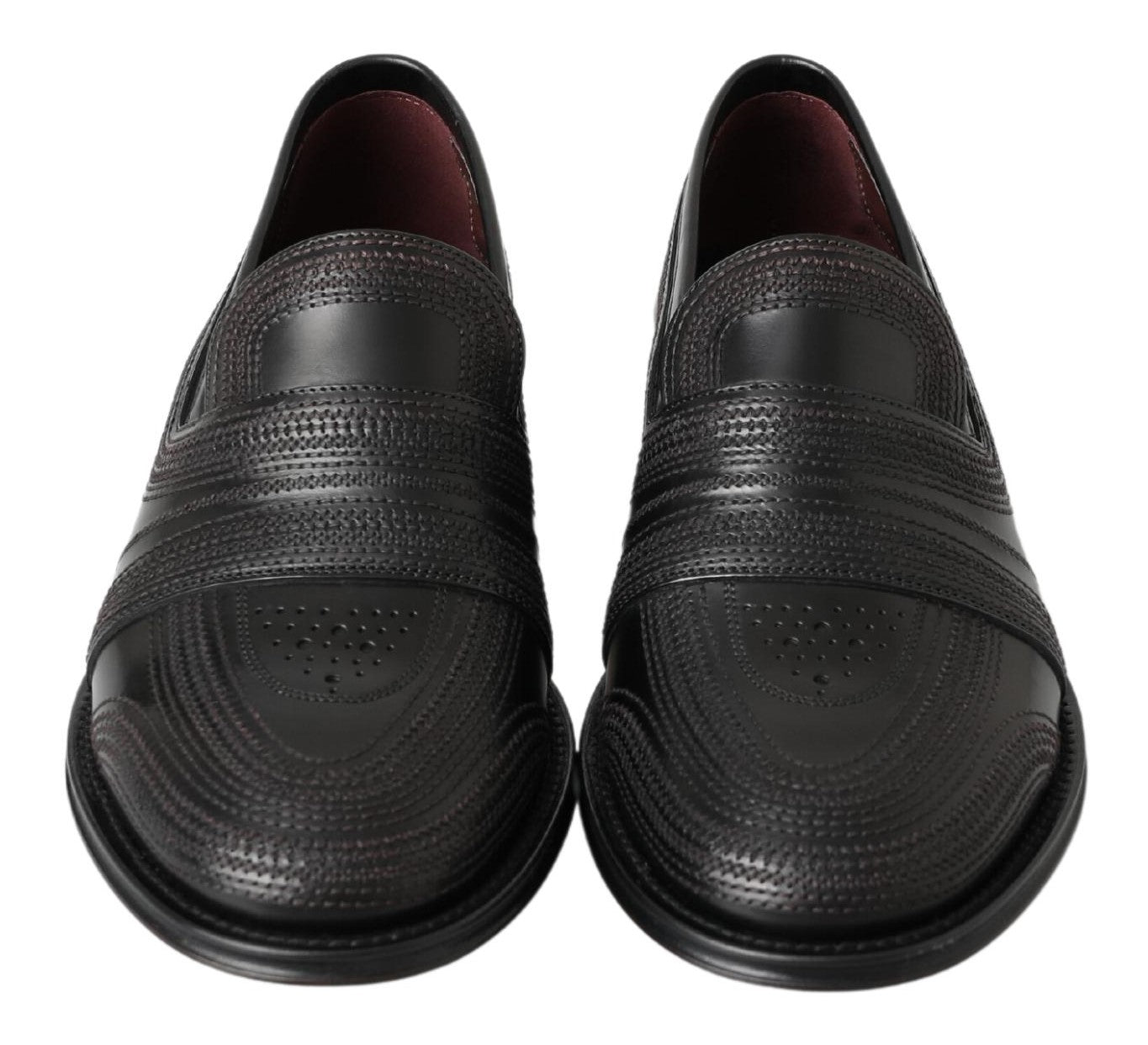 Dolce &amp; Gabbana – Slipper-Loafer aus schwarzem Leder mit Nähten