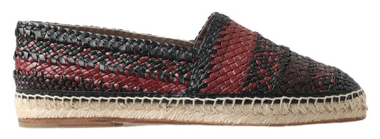 Dolce &amp; Gabbana – Espadrilles aus Büffelleder in Schwarz und Bordeaux