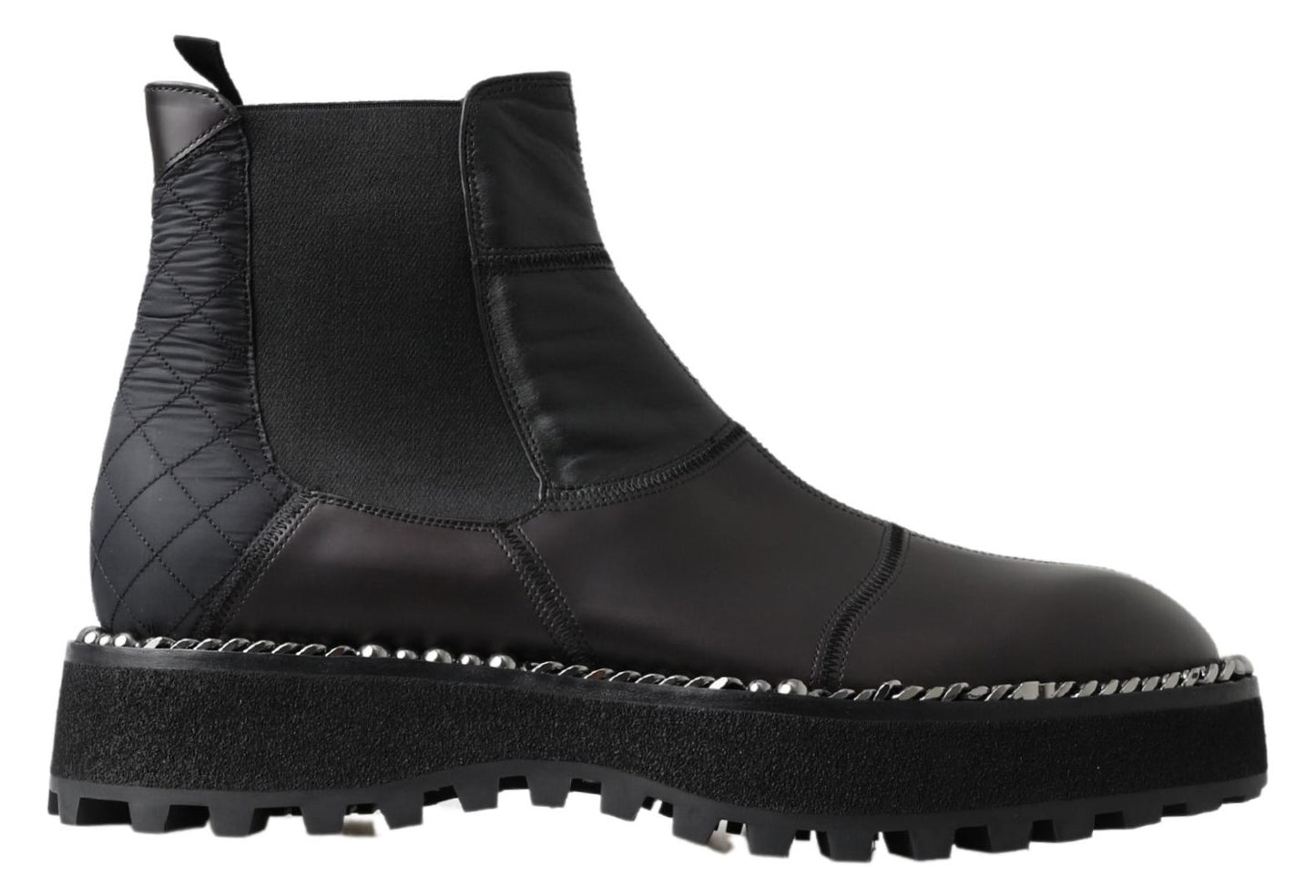 Dolce &amp; Gabbana – Schwarze Stretch-Stiefel aus Leder zum Hineinschlüpfen