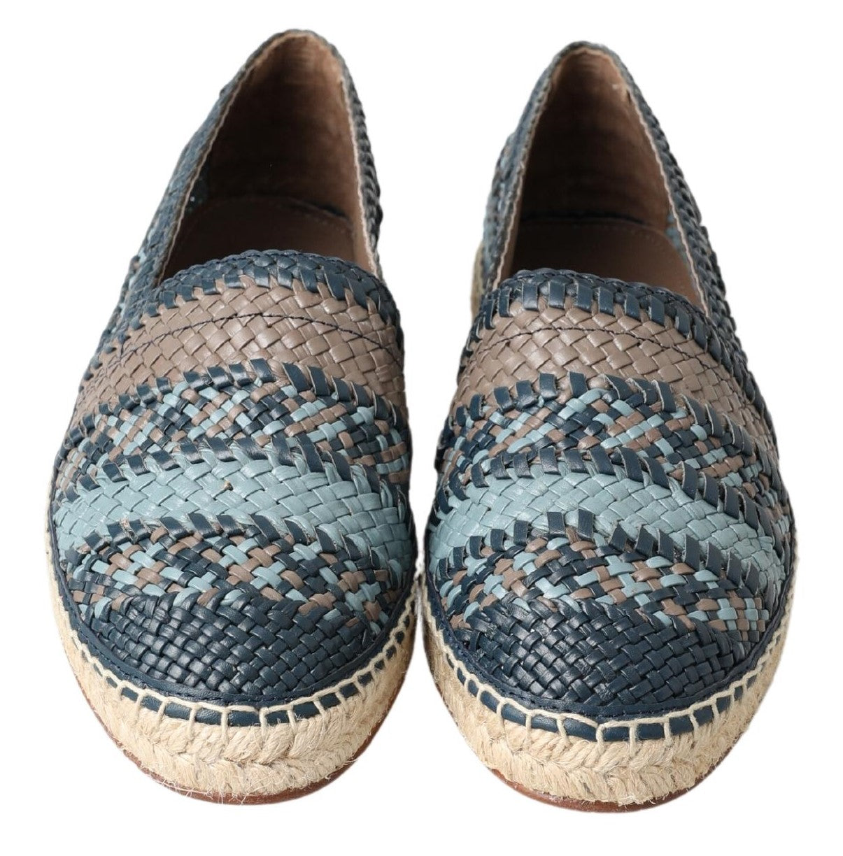 Dolce &amp; Gabbana Blaugraue Buffalo-Espadrilles aus Leder
