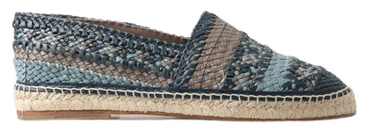 Dolce &amp; Gabbana Blaugraue Buffalo-Espadrilles aus Leder