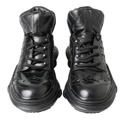 Dolce &amp; Gabbana – Schwarze Freizeitstiefel aus Leder
