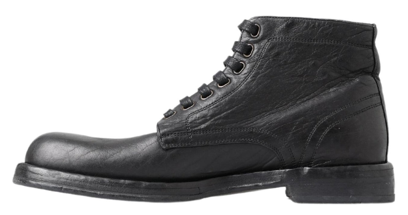 Dolce &amp; Gabbana Schwarze Perugino-Stiefel aus Pferdeleder
