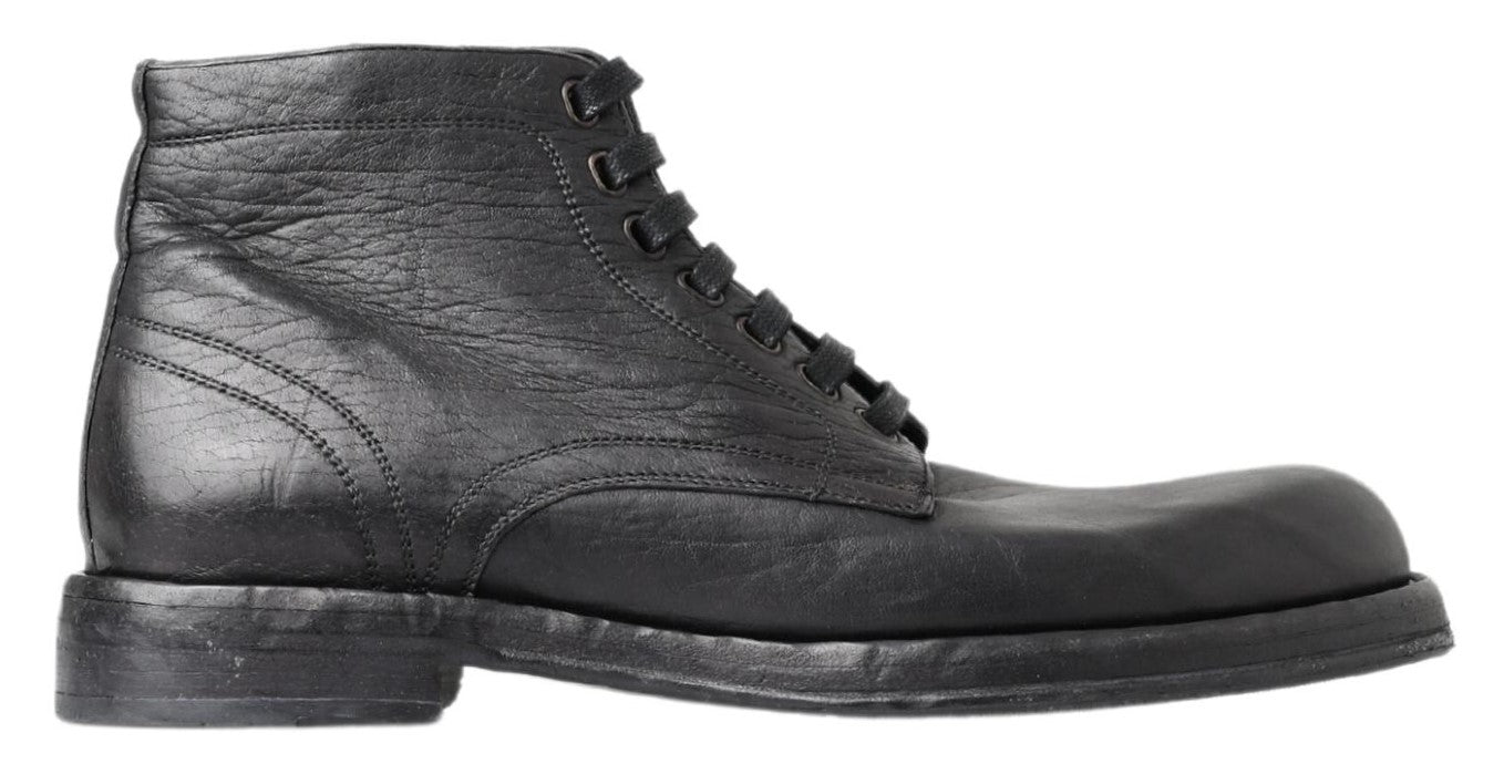 Dolce &amp; Gabbana Schwarze Perugino-Stiefel aus Pferdeleder
