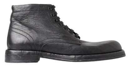 Dolce &amp; Gabbana Schwarze Perugino-Stiefel aus Pferdeleder