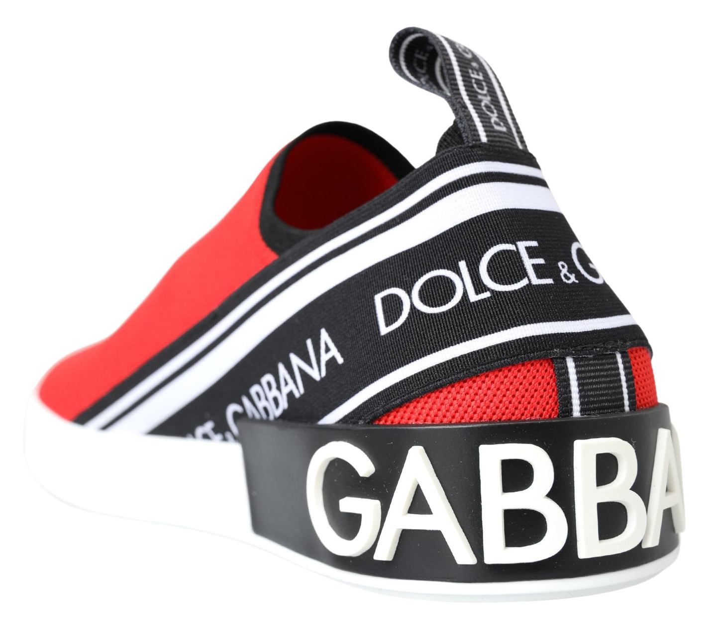 Dolce &amp; Gabbana Rot Weiß Flache Sneakers Loafer Schuhe