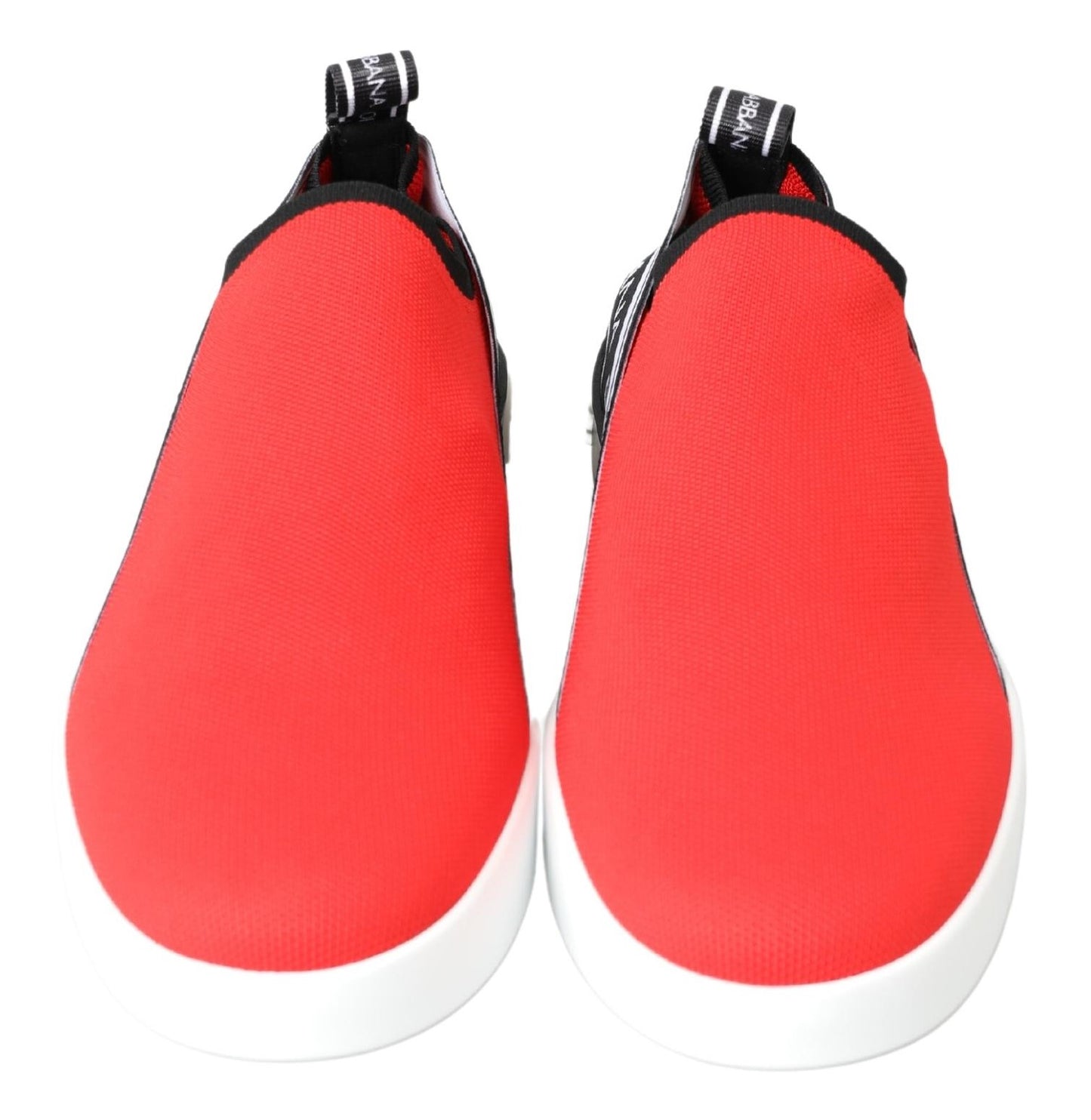 Dolce &amp; Gabbana Rot Weiß Flache Sneakers Loafer Schuhe