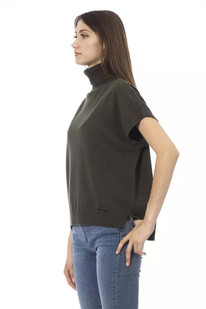 Baldinini Trend Grüner Wollpullover für Damen