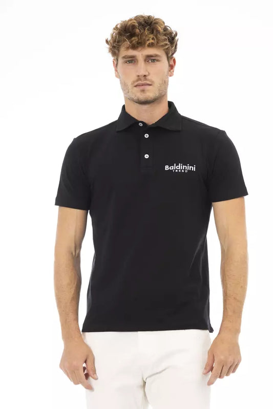 Baldinini Trend Schwarzes Herren-Poloshirt aus Baumwolle