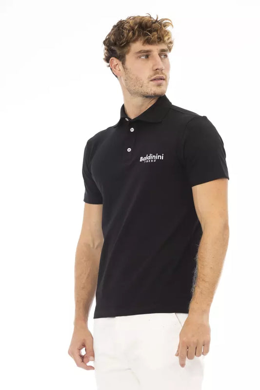 Baldinini Trend Schwarzes Herren-Poloshirt aus Baumwolle