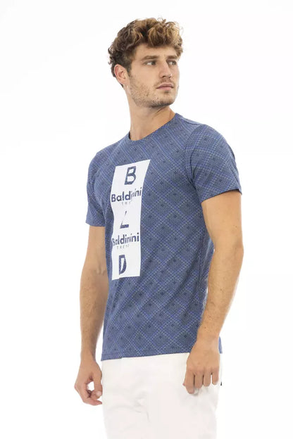 Baldinini Trend Blaues Herren-T-Shirt aus Baumwolle