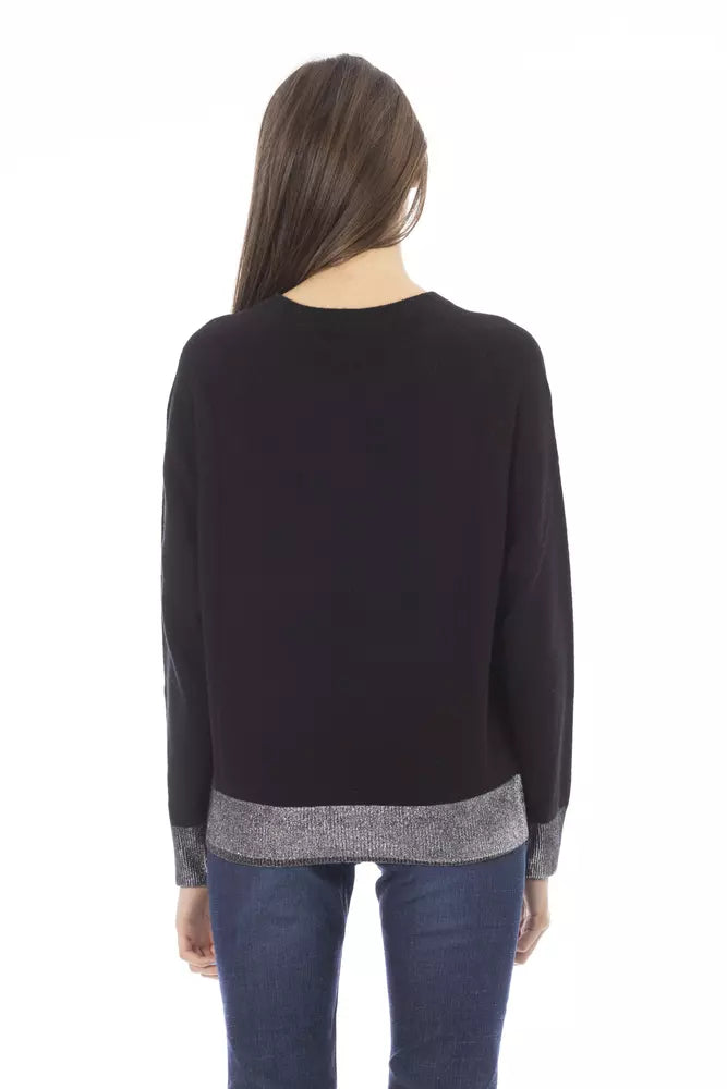 Baldinini Trend Schwarzer Wollpullover für Damen
