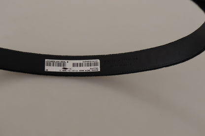 Dolce &amp; Gabbana – Schwarzer Samtledergürtel mit goldfarbener Metallschnalle