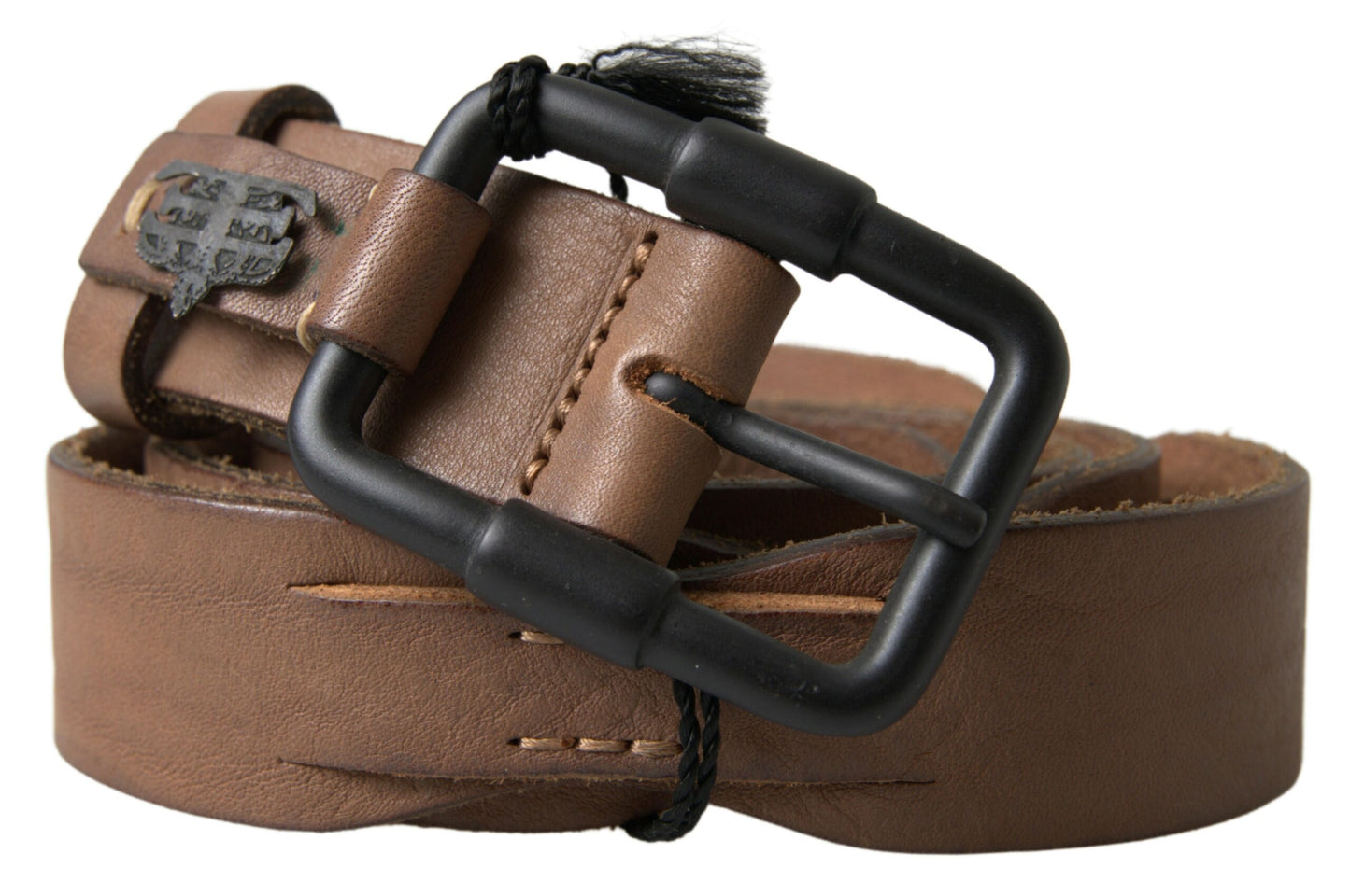 Ermanno Scervino Brauner Herrengürtel aus Leder mit Metallschnalle