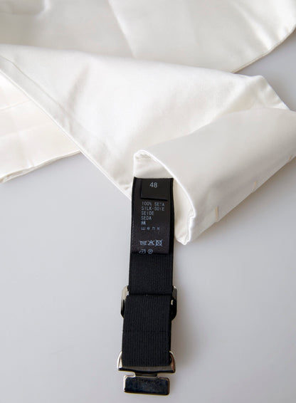 Dolce &amp; Gabbana Weißer Herren-Kummerbund mit breitem Seidengürtel