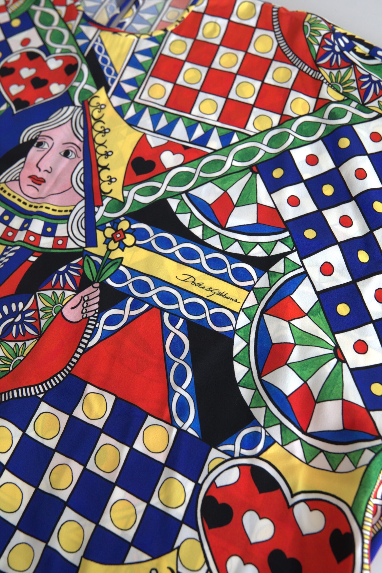 Dolce &amp; Gabbana – Mehrfarbig bedrucktes Blusenoberteil mit langen Ärmeln