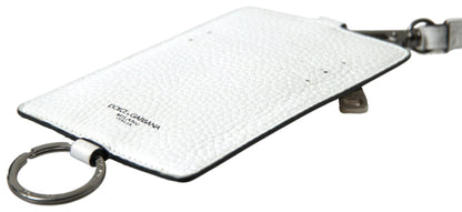 Dolce &amp; Gabbana Herren-Geldbörse mit Logo und Lanyard, Weiß