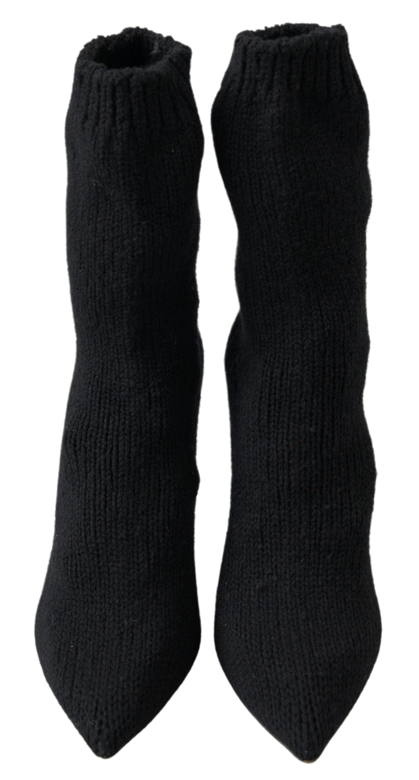 Dolce &amp; Gabbana – Schwarze Stiefeletten mit Stilettoabsatz und mittlerer Wade für Damen