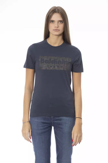 Baldinini Trend Blaues Baumwoll-T-Shirt für Damen