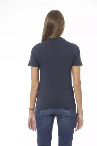 Baldinini Trend Blaues Baumwoll-T-Shirt für Damen