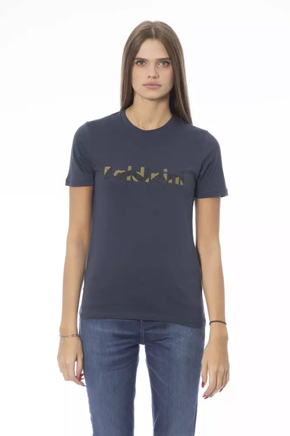 Baldinini Trend Blaues Baumwoll-T-Shirt für Damen