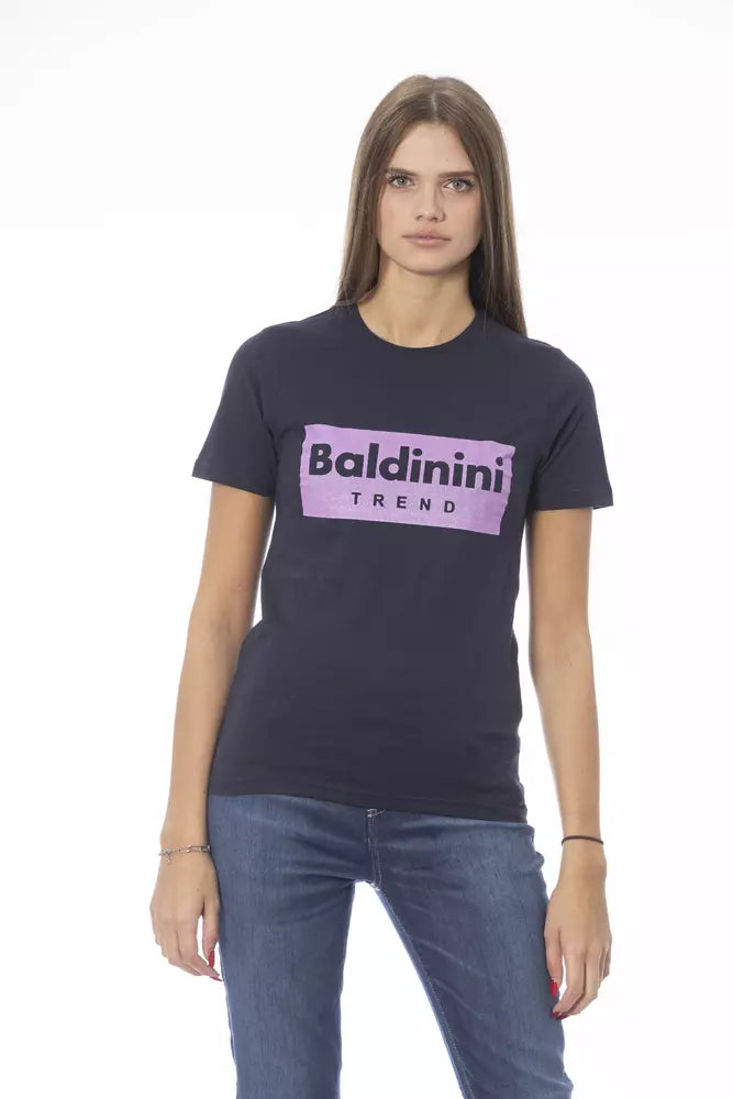 Baldinini Trend Blaues Baumwoll-T-Shirt für Damen