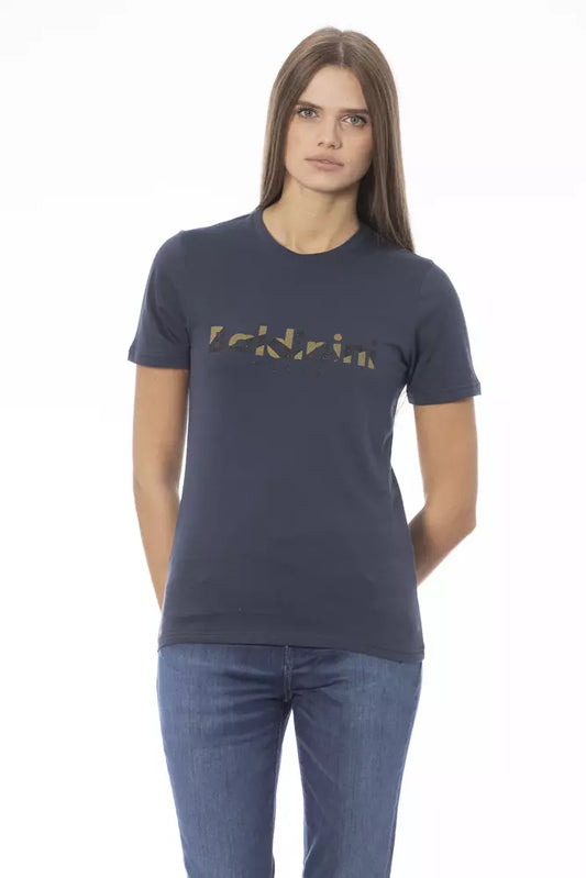 Baldinini Trend Blaues Baumwoll-T-Shirt für Damen