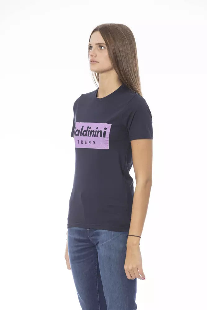 Baldinini Trend Blaues Baumwoll-T-Shirt für Damen