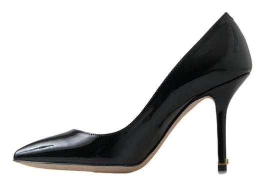 Dolce &amp; Gabbana Schwarze Lackleder High Heels Pumps Schuhe