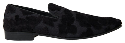 Dolce &amp; Gabbana – Formelle Loafer aus schwarzem Brokat