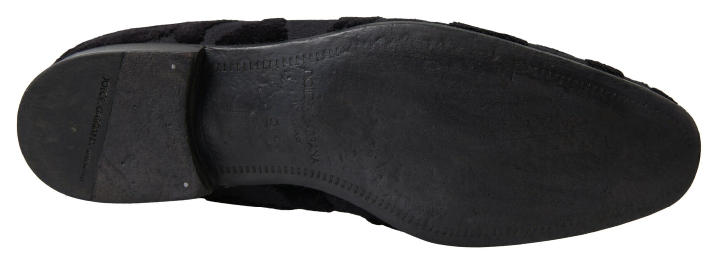 Dolce &amp; Gabbana – Formelle Loafer aus schwarzem Brokat