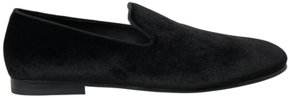 Dolce &amp; Gabbana – Schwarze Loafer aus Samt, formelle Schuhe