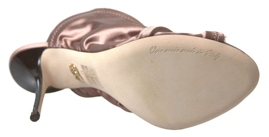 Dolce &amp; Gabbana Hellbraune Slingback-Stilettos im Korsett-Stil mit Verschluss