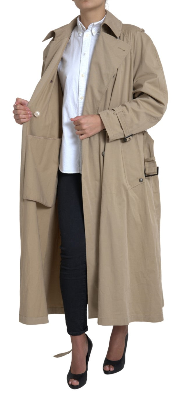 Dolce &amp; Gabbana – Zweireihige Trenchcoat-Jacke in Khaki