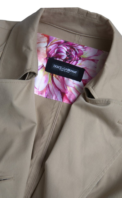 Dolce &amp; Gabbana – Zweireihige Trenchcoat-Jacke in Khaki