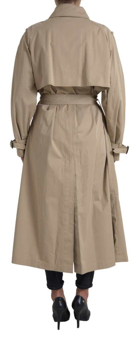 Dolce &amp; Gabbana – Zweireihige Trenchcoat-Jacke in Khaki