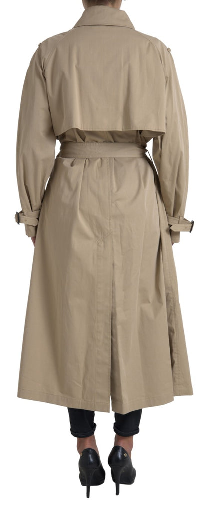 Dolce &amp; Gabbana – Zweireihige Trenchcoat-Jacke in Khaki